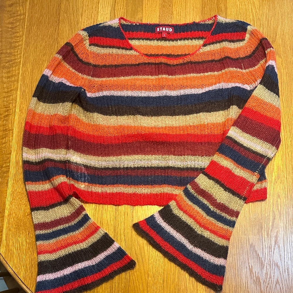 STAUD Women's Colorful Striped Sweater